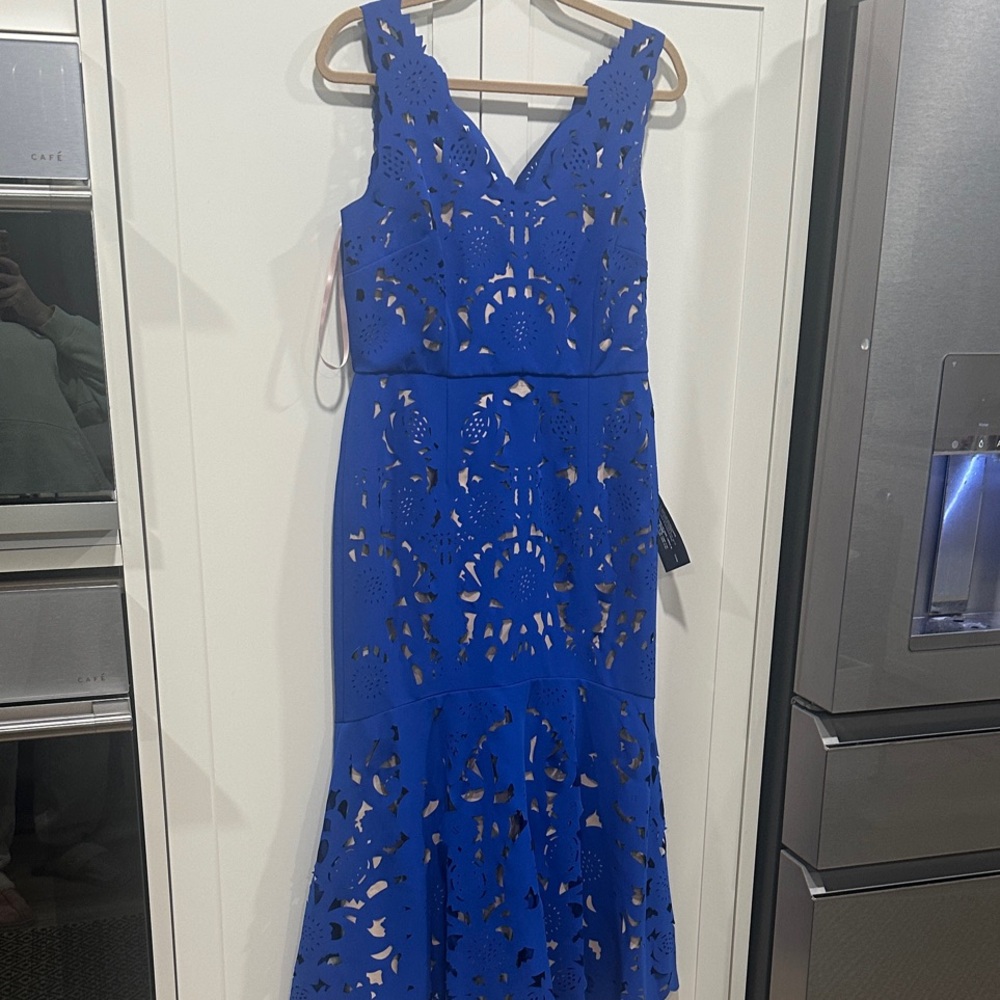 SHANI Royal Blue Midi Dress NWT!